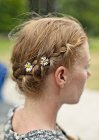 Woman with braided hair, selective focus — Stock Photo