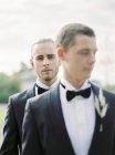Portrait of grooms at gay wedding — Stock Photo