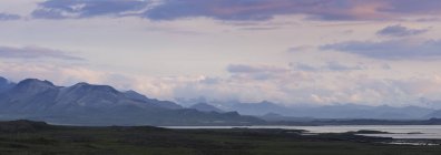Landscape with Snaefellsjoekull volcano at dusk, Iceland — Stock Photo