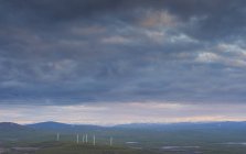 Paesaggio con parco eolico a Kiruna, Svezia — Foto stock