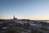 Живописный городок Люсекиль на закате — стоковое фото