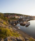 Vista panorámica de la ciudad y el puerto de Bornholm, Dinamarca - foto de stock