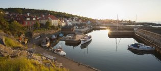 Scenic view of town and harbor at Bornholm, Denmark — Stock Photo