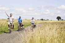 Family cycling at Ven, Sweden — Stock Photo