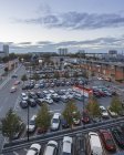 Elevated view of parking lot, selective focus — Stock Photo