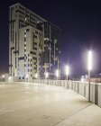Außenfassade beleuchteter Gebäude im ideon science park — Stockfoto