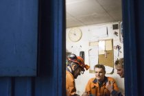 Mineurs en pause, concentration sélective — Photo de stock