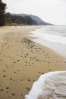 Línea costera de playa de arena, enfoque selectivo - foto de stock