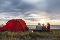 Campeggio famiglia camping in Torekov, Svezia — Foto stock
