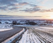 Route rurale en hiver, Stenberget — Photo de stock