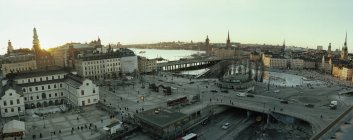 Stockholm Vieille ville au coucher du soleil — Photo de stock