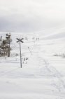 Snow mobile segno durante l'inverno in Are, Svezia — Foto stock