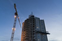 Low angle view of construction site against clear sky — Stock Photo
