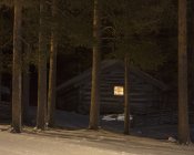 Cabin during winter, selective focus — Stock Photo