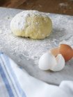 Pasta dough on cutting board, selective focus — Stock Photo