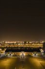 Piazza della città a Malmo di notte, focus selettivo — Foto stock