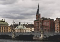 Bridge under overcast sky in Stockholm, Sweden — Stock Photo