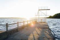 Пірс на Karlskrona гавані в Швеції, селективний фокус — стокове фото