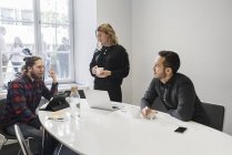 Coworkers in meeting, selective focus — Stock Photo