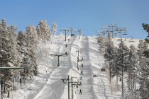 Ski lift, selective focus — Stock Photo