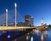 Bridge over river at sunset in Malmo, Sweden — Stock Photo