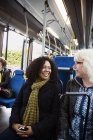 Passengers in train in Stockholm, Sweden, selective focus — Stock Photo