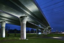 Puente sobre el parque por la noche en Malmo, Suecia - foto de stock