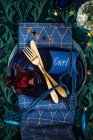 New Year's Eve place setting — Stock Photo