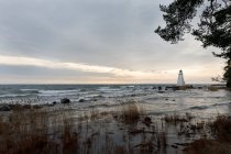Lighthouse by Lake Vattern in Karlsborg, Sweden — стокове фото