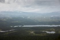 Vista panorámica del bosque junto a los lagos - foto de stock