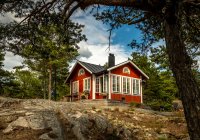 Malerischer Blick auf Hütte im Wald — Stockfoto