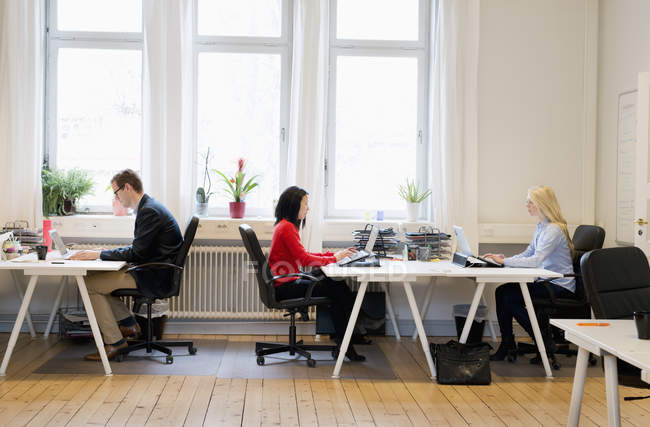 Side view of people working in office — Stock Photo
