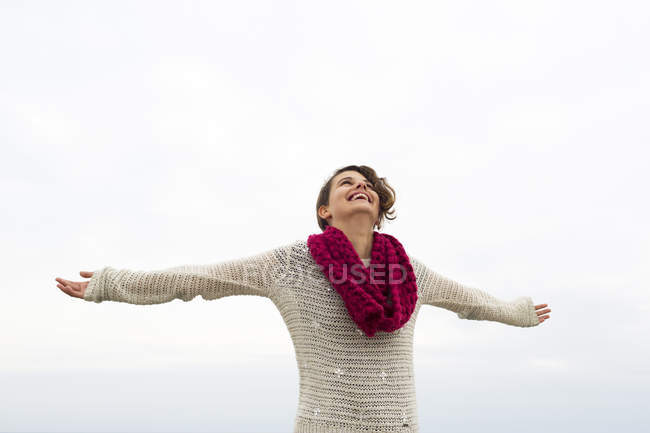 Teenage girl with arms outstretched in Andalusia, Spain — Stock Photo