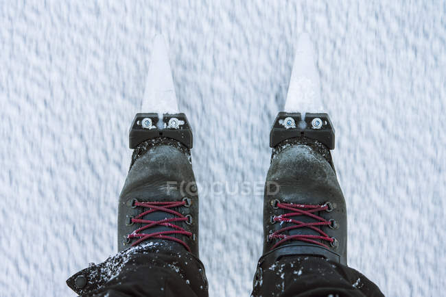 Sección baja de esquiador en Are, Suecia - foto de stock