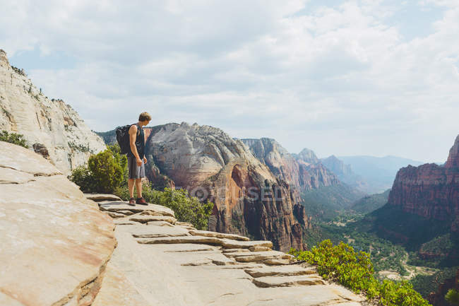 Man looking at view in Zion National Park — Stock Photo