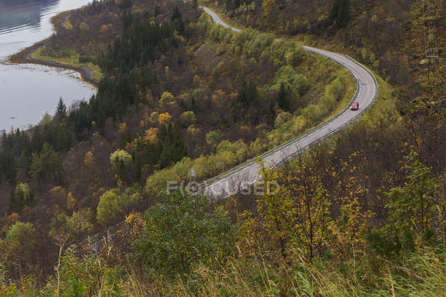 Мальовничим видом сільська дорога в Швеції — стокове фото