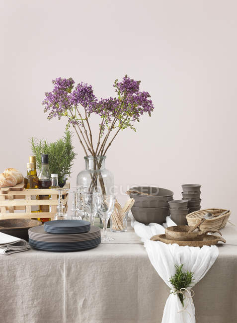 Elegant table setting, selective focus — Stock Photo