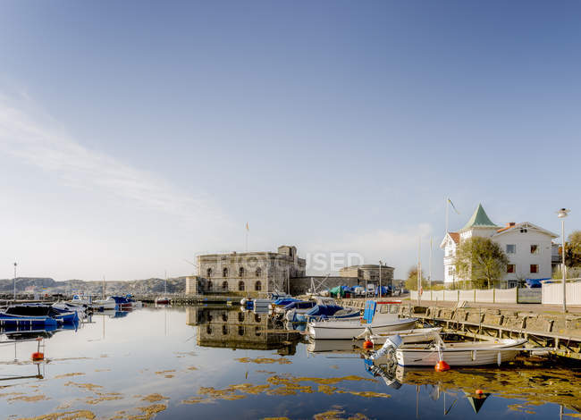 Waterfront view of fishing village, Swedish West Coast — Stock Photo