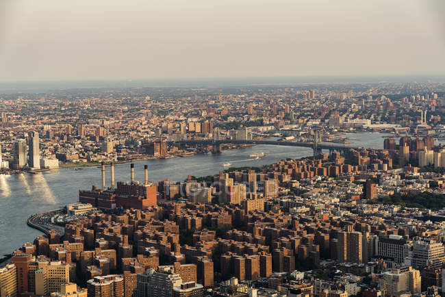 High angle view of cityscape of New York City — Stock Photo