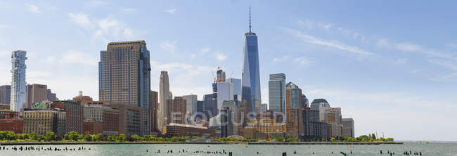 Внешний вид зданий в штате Нью-Йорк, городская сцена — стоковое фото
