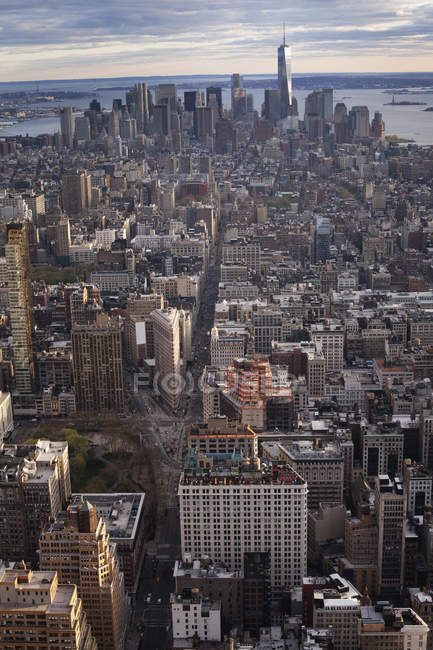 Вид с воздуха на небоскребы Нью-Йорка — стоковое фото