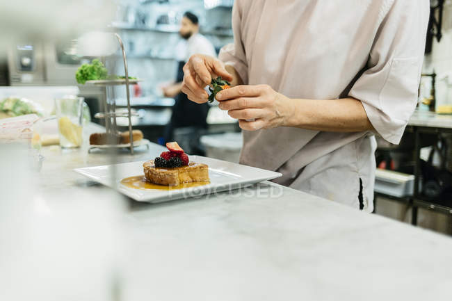 Chef at bakery, selective focus — Stock Photo