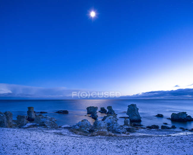 Pila rocce di notte, Europa settentrionale — Foto stock