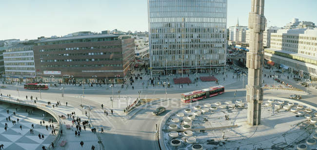 Elevated view of city and Sergels Torg — Stock Photo