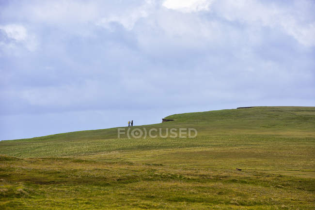 Vista panorâmica do penhasco verde e céu nublado — Fotografia de Stock