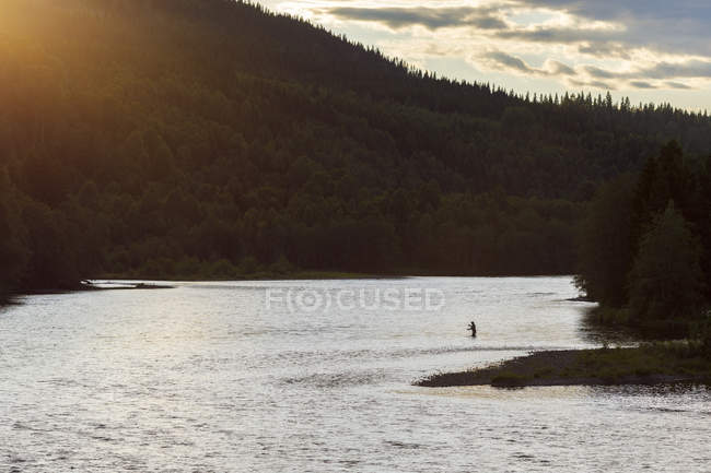Scenic view of river and forest in Varmland, Sweden — Stock Photo