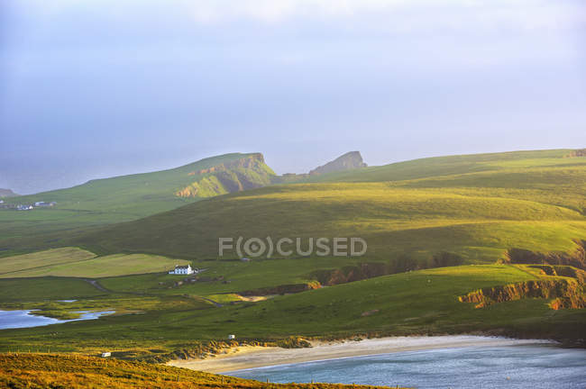 Veduta del paesaggio rurale sulle Isole Shetland, Regno Unito — Foto stock