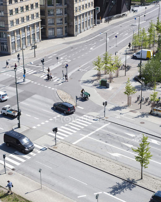 High angle view of roads in Malmo, Sweden — Stock Photo