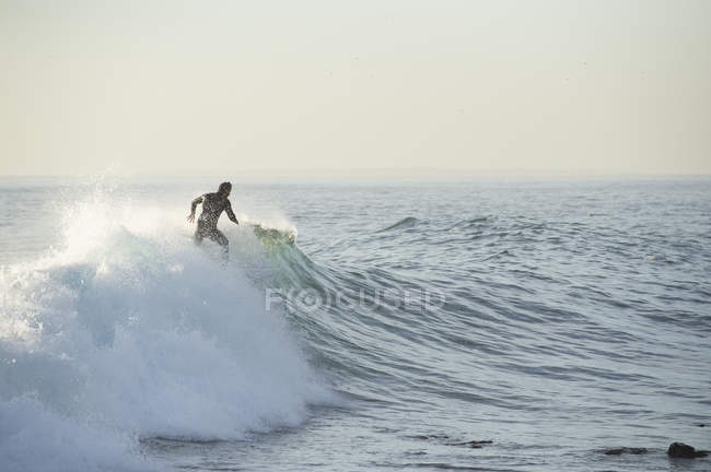 Surfer riding wave, selective focus — Stock Photo