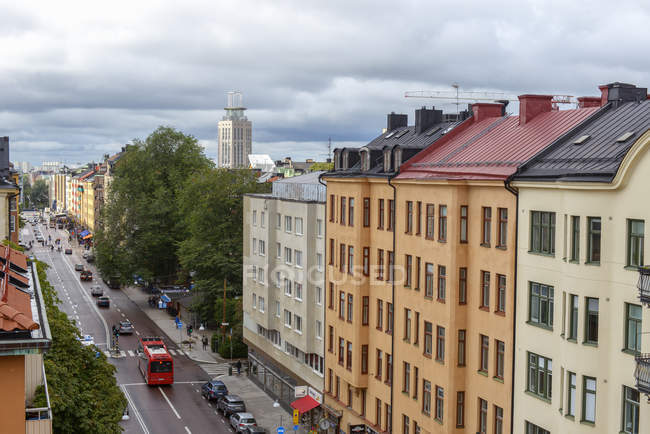 Paisaje urbano de Estocolmo, Suecia, enfoque selectivo - foto de stock